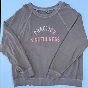 Old Navy Practice Kindfulness Brown Sweatshirt with Pink Text - Size XL